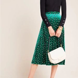 Anthropologie Maeve Carly Pleated MIDI Skirt -NWT Size Medium/6